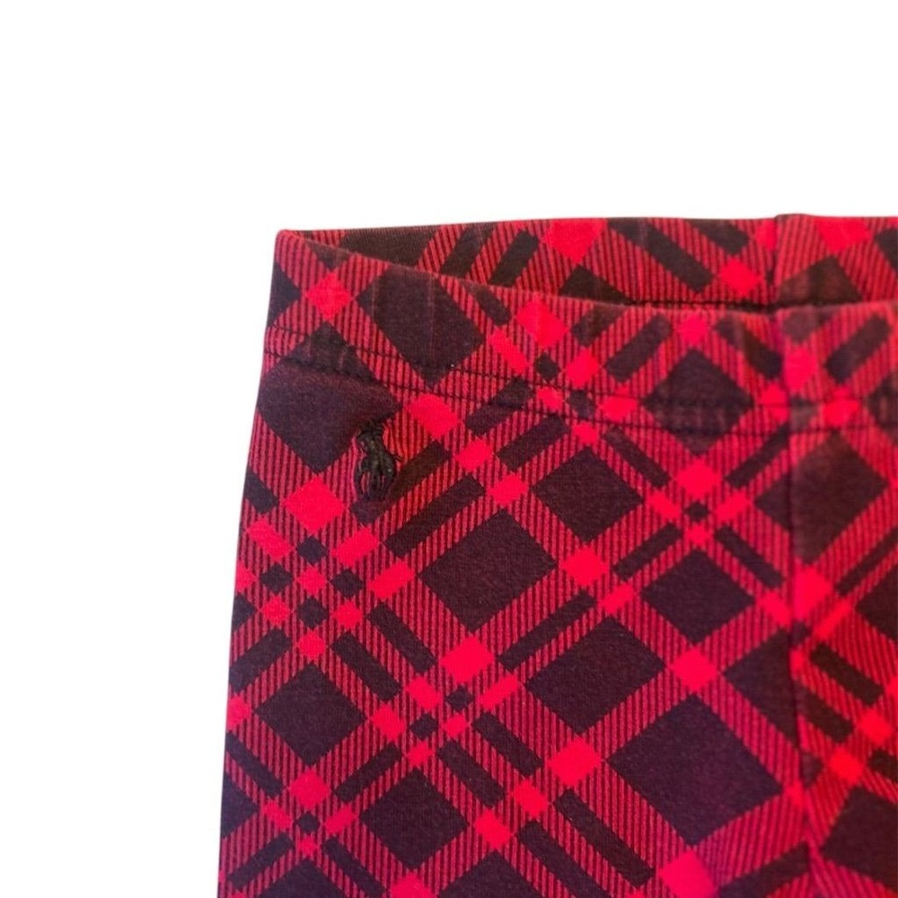Ralph Lauren Leggings Toddler 3T Red Plaid Tartan Polo Pants Holiday Preppy